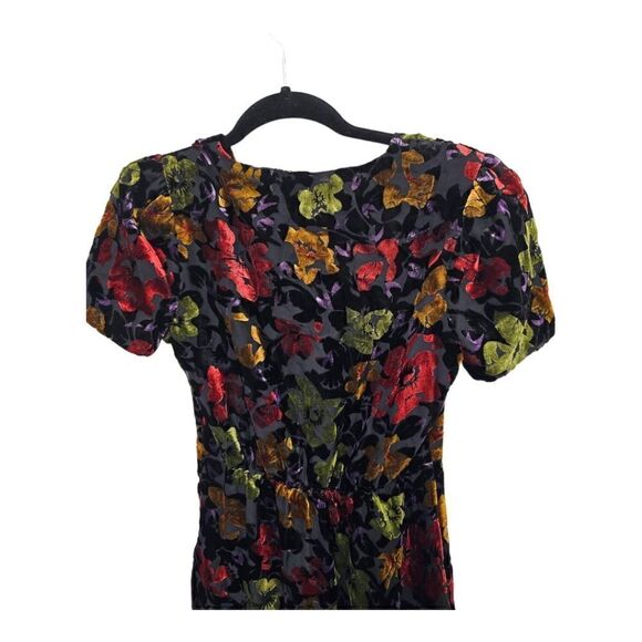 MILLY Gynn Velvet Floral Burnout Midi Dress - Size 0 - Picture 6 of 8